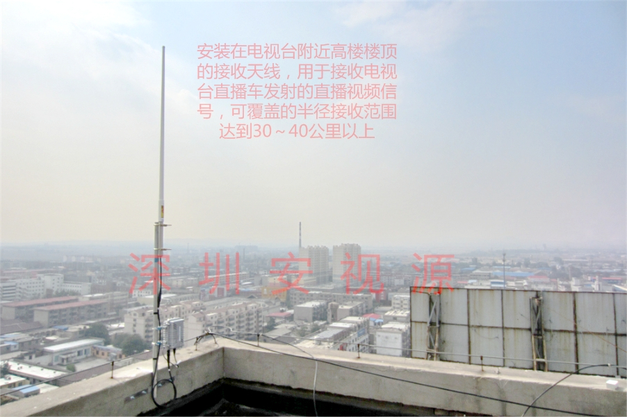 車載應急通訊直播視頻傳輸系統,電視臺直播接收的天線部分設備，安裝于制高點接收現場發射的直播節目信號
